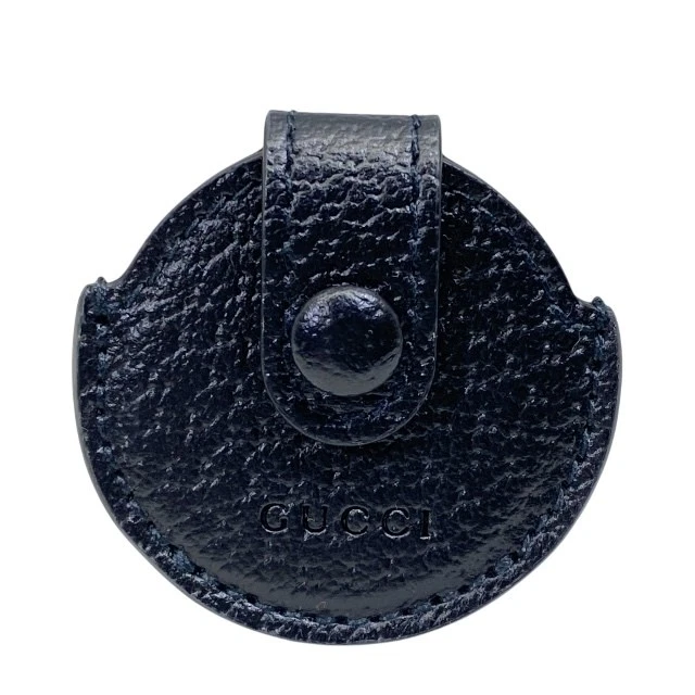 Gucci Air Tag Support Airtag Apple Cover Charm Accessoires Logo Cuir Noir
