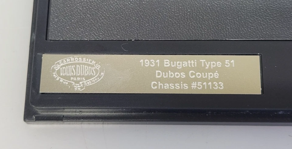 Matrix 1931 Bugatti Type 51 Dubos Coupe Chassis #51133 1:43 Scale Diecast, Mint - Image 3 of 4