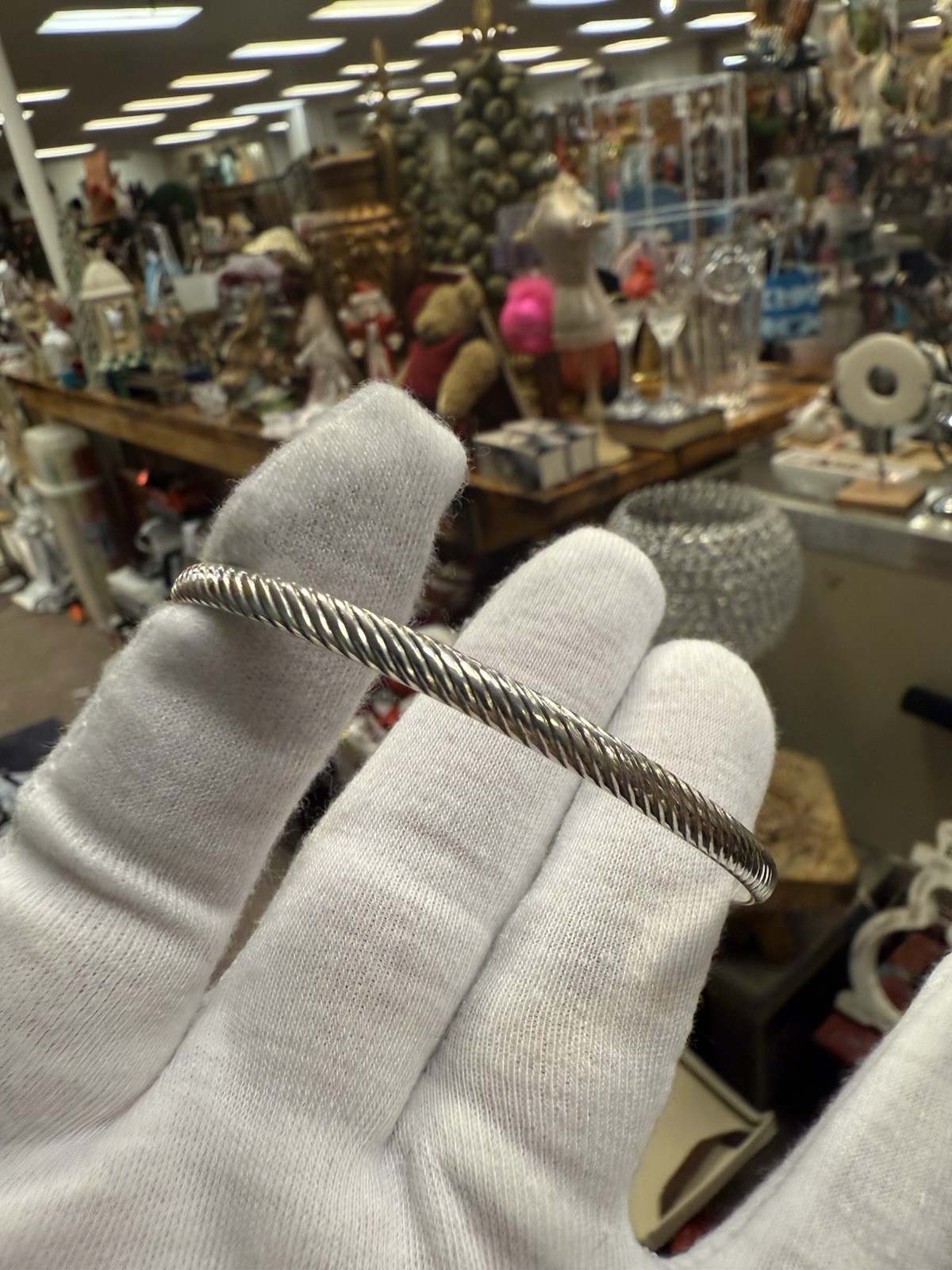 Ribbed Pattern Sterling Silver Cuff Bracelet - image 3