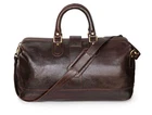 Unisex large medical doctor Duffle bag Brown leather Shoulder Strap top hand bag