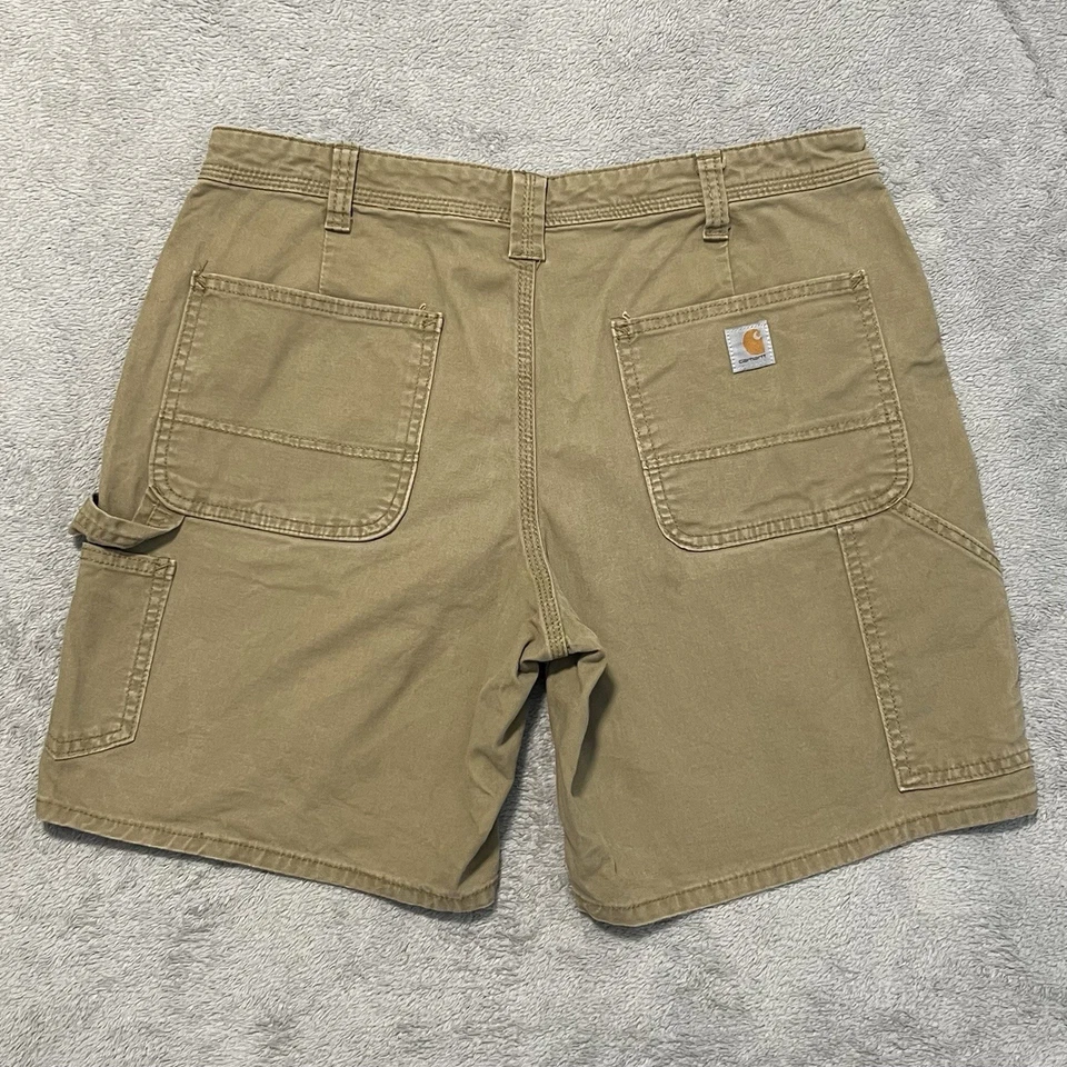 Шорты женские Carhartt 10 бежевые холщовые оригинальный крой брюки плотника - Изображение 4 из 4