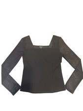 Black Meshing Sleeve Top