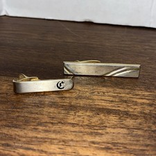 Hickok Tie Clips Set of 2 Vintage Gold Tone Made in USA