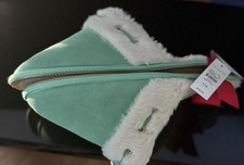 Talbots Women s Mint Green Faux Fur Slip-On Slippers Size 11M NWT Great Gift