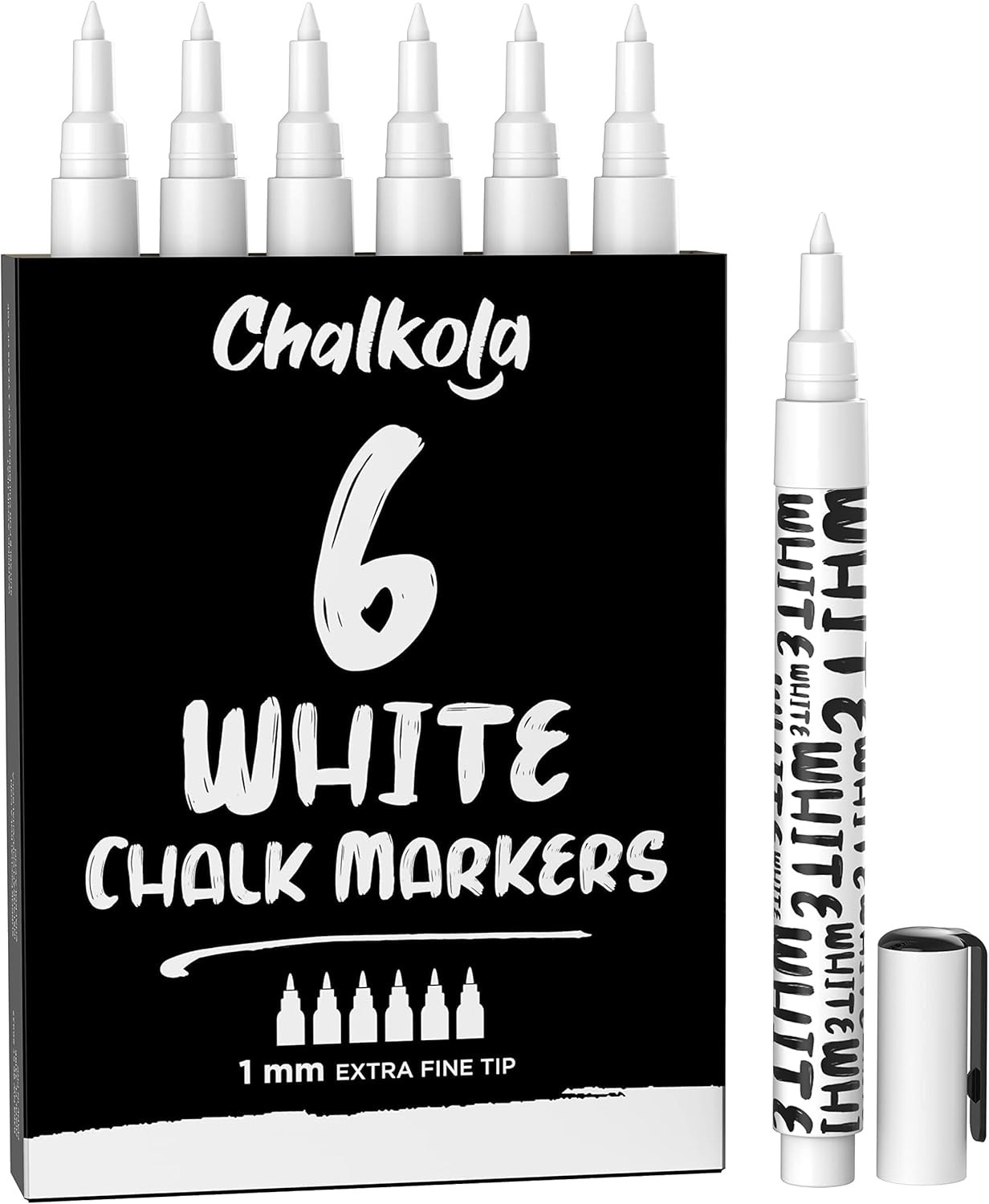 Fine Tip (6 Pack, 1mm Extra Fine Point) - Dry Erase Liquid C