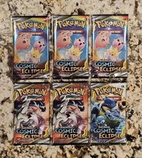 Pokémon TCG Sun & Moon Cosmic Eclipse Booster Pack (Lot Of 6)
