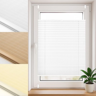 Plissee Faltrollo Plissees Plisseerollo verspannt blickdicht Jalousie Plisee