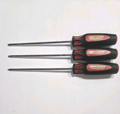 Craftsman Professional Red USA 3-Piece Torx Screwdriver Set T10 - T15 - T20 WF