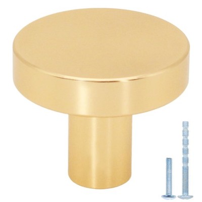 10 Pack Gold Kitchen Cabinet Knobs Brushed Brass Cabinet Knobs, Solid Gold Kn...
