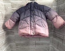 OshKosh B  gosh Toddler Puffer Jacket 18M Ombre Purple Pink Hooded Coat Preowned