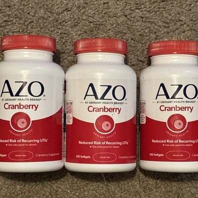 AZO Cranberry Softgels  Maximum Strength 100ct ( 3 pack ) 8/2027+