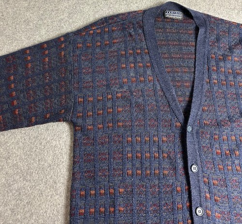 Vintage Jantzen Strickjacke Pullover Herren Größe XL Strick GrandpacCore Dad Blau - Bild 6 von 17