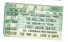 Rolling Stones 3/16/99 Philadelphia PA First Union Center Rare Ticket Stub