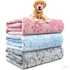 Pet Blanket Mat Paw Print Cat Dog Puppy Fleece Soft Bed Cushion SML Size Warm AU