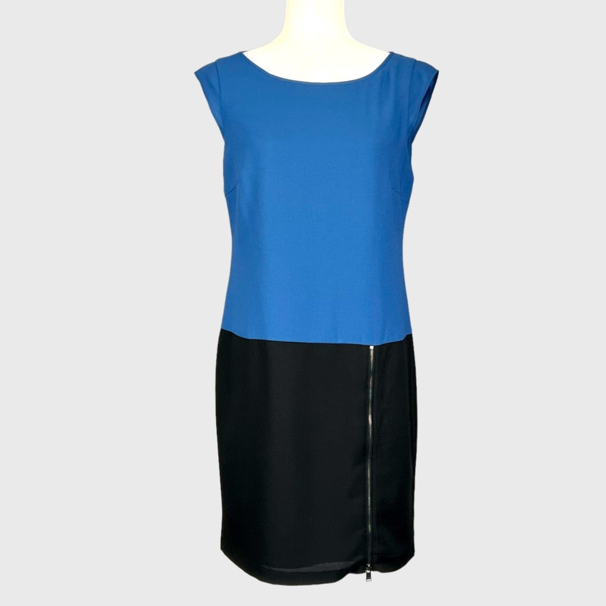 blue and black colorblock dress Marc New York Zipper Skirt Andrew Marc size 6 Women's NWT Black ASOS 2024Fall Color:Blue And White Stripes USA.Style #6670D