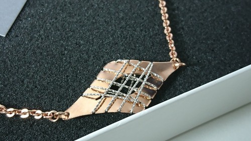 Stroili collana in rame e filo d`argento con pendente. - Foto 4 di 6