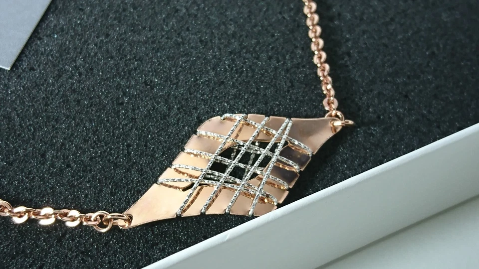 Stroili collana in rame e filo d`argento con pendente. - Immagine 4 di 4