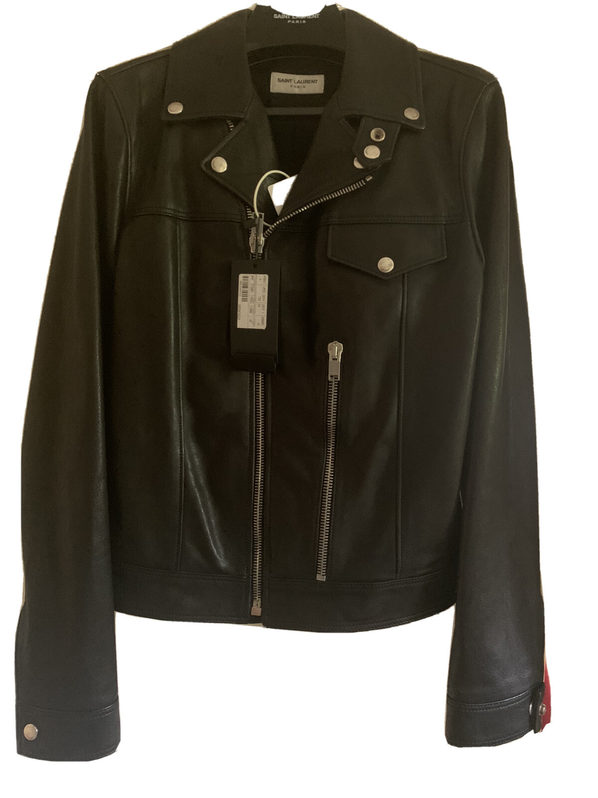 Rara giacca biker in pelle di vitello SS15 Saint Laurent Paris di Hedi Slimane L01