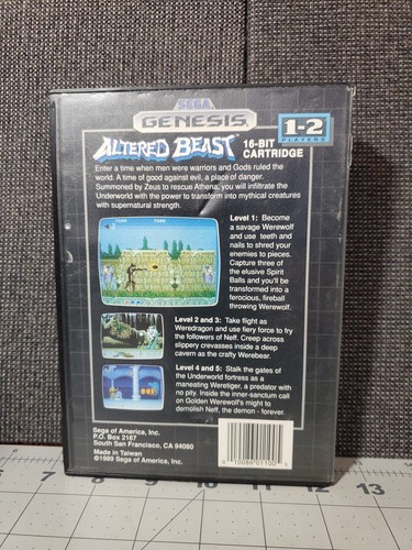 Altered Beast (Sega Genesis, 1989) CIB Complete in Box - Picture 2 of 14