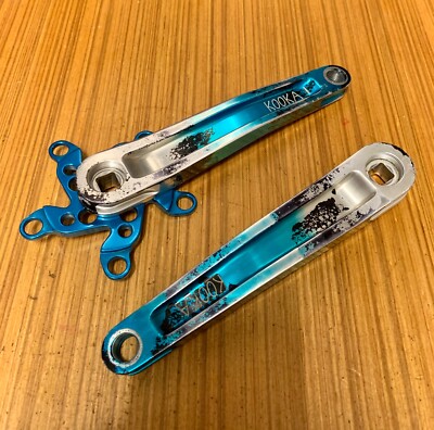 Kooka Kurbelgarnitur Wild Ocean türkis eloxiert kaltgeschmiedet 175mm Vintage Retro MTB