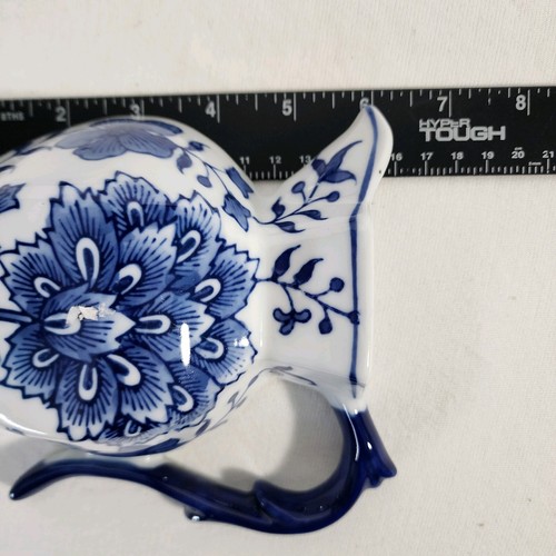 Juego de 3 jarrones de bolsillo de pared de porcelana azul y blanco Baum Bros Formalities - Imagen 12 de 16