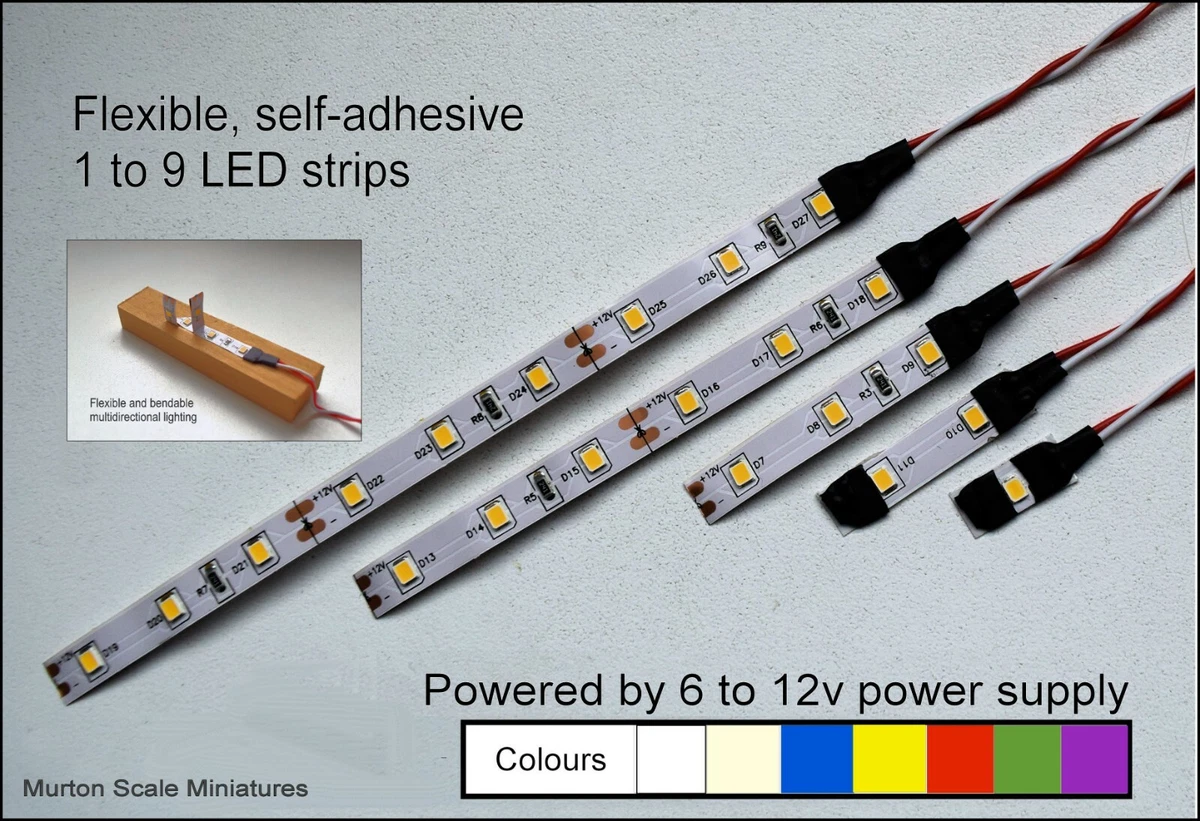LED OO HO O G QUALITY 9v 12v DC 3528 SUPAFLEX LIGHTING STRIP MODEL RAILWAY GAUGE