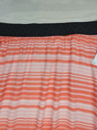 Lularoe Women's Size 2XL Lola Skirt Orange Stripe Elastic Waist Lined New - Picture 3 of 8