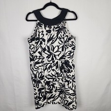 I.N. Studio Black & White Floral Halter Style Mini Dress SIZE 14