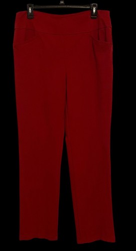 Cato Womens Red Stretch Pull On Pants Size L Rayon Nylon Spandex NWOT - Picture 2 of 15