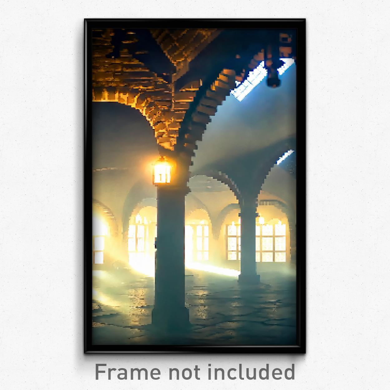 8 Bit Psychedelic Pixel Art Poster - Average Almshouse Trippy Video Game Print