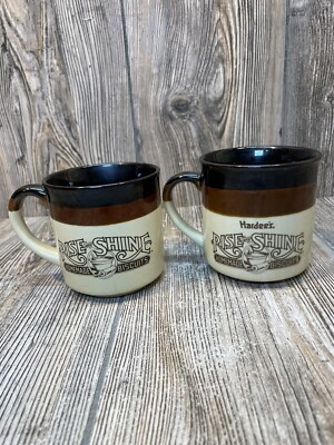 Two Vintage 1986/ 1989  Hardee''s Rise And Shine Homemade Biscuits Coffee Cups