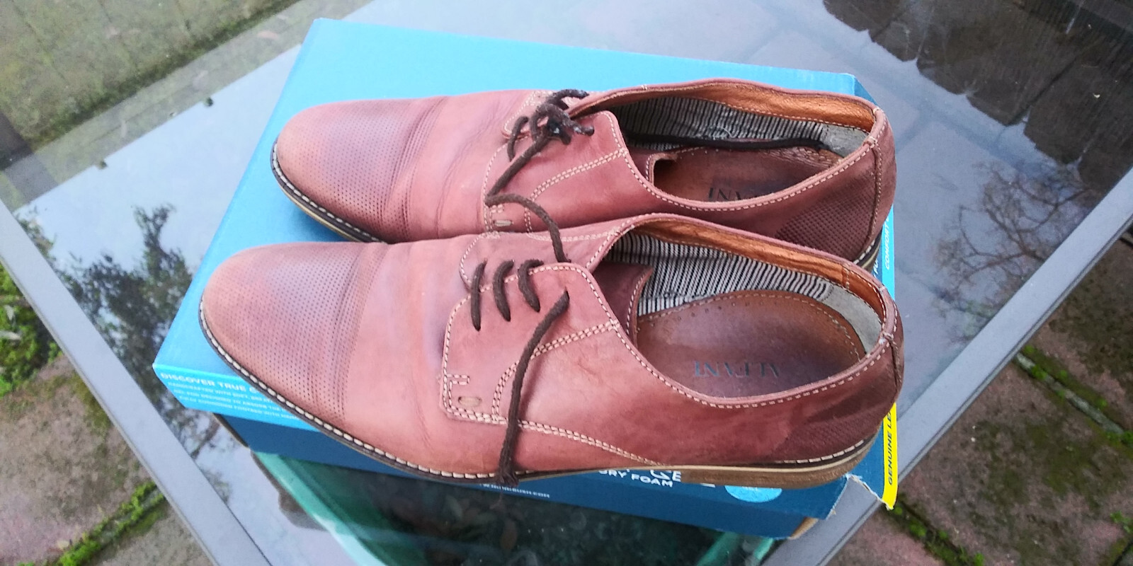 SAOLA Scarpe Oxford Alfani Chadwick Traforate Pelle Borgogna Uomo Tg 9 5 M