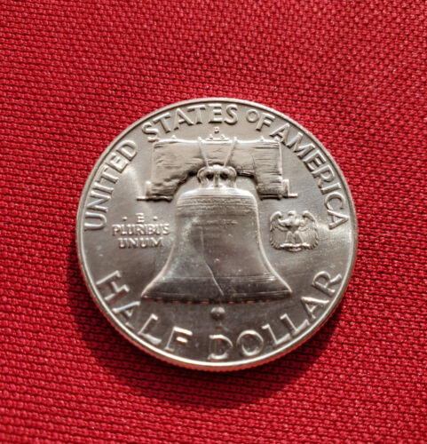 1962 D Franklin mezzo dollaro FDC bella lucentezza moneta d'argento non circolata - Foto 4 di 4