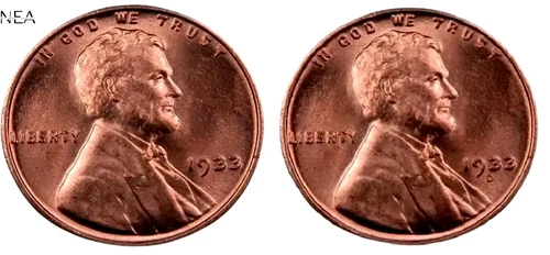 1933+1933-D Lincoln Wheat Penny Cent Lot ~ Gem BU (red) ~ 2 Coin Set