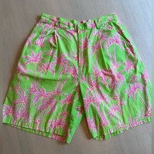 Lilly Pulitzer Vintage Palm Tree Shorts Pink  Green