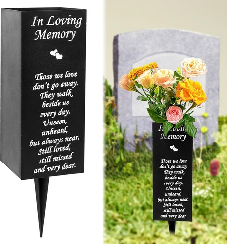 Metal Cemetery Vases Elegant Lawn Grave Memorial Vase with Spikes Metal Funer... - 第 8/9 張圖片