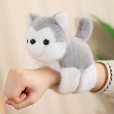 #ad Husky Wristband Wrapped Around Arm 8 Inch Stuffed Animal Plush Toys Fluffy Dolls $8.00