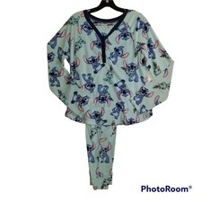 Disney Lilo  Stitch 2Pc Plush Pajama Set Sleepwear Size 8/10