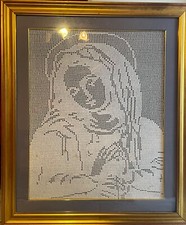 Quadro Madonna fatto ad uncinetto filet