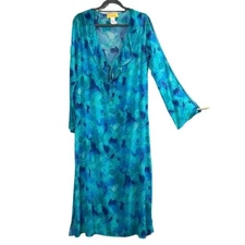 St. John Silk Stretch Sheer Swim Coverup Sz Small Maxi Dress Pool Beach Lounge