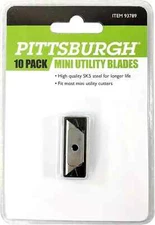Mini Utility Razor Blades 10 Pack Pittsburgh #93789 SK5 Steel Refill Cutter