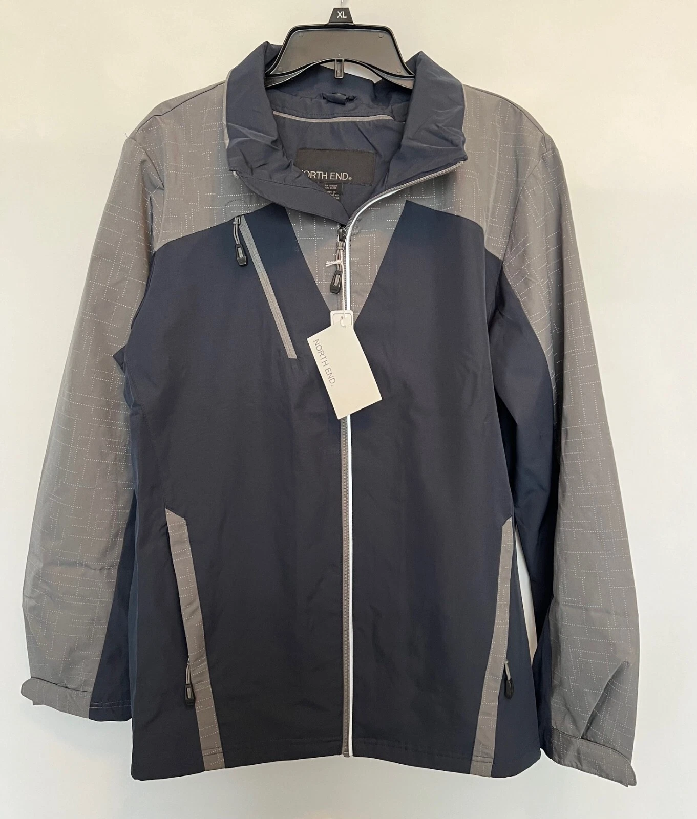 North End Mens Large Water Resistant Reflective Lightweight Jacket - NWT