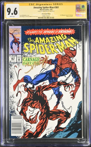 Amazing Spider-Man #361 (1992) CGC 9.6 NEWSSTAND Signed by Mark Bagley!!