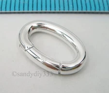1x STERLING SILVER CHANGEABLE PENDANT CLASP BAIL SLIDE Donut Holder 15mm #2575