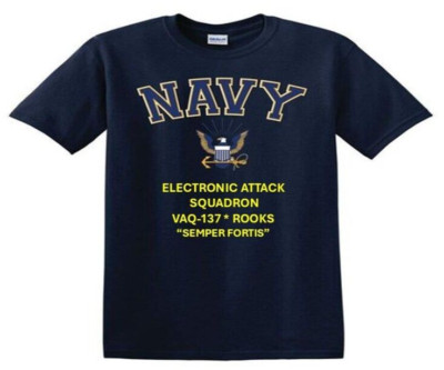 VAQ-137  ROOKS SQUADRON *EAGLE SHIRT. NAVY OFFICIALLY LICENSED