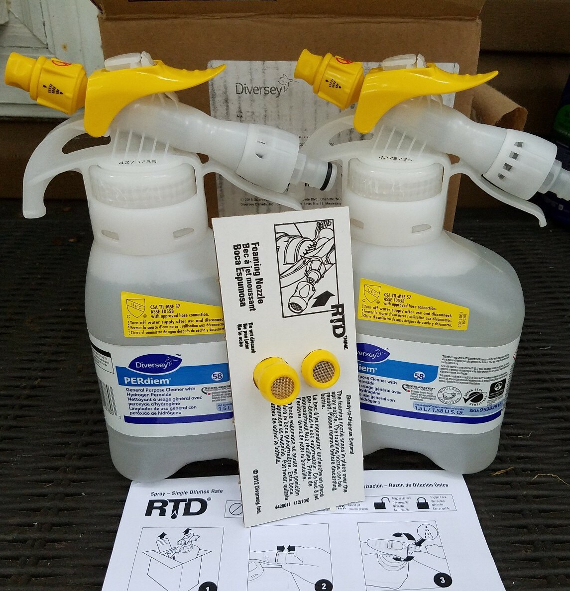 2X disinfectant Diversey PERdiem General Purpose Cleaner Hydrogen