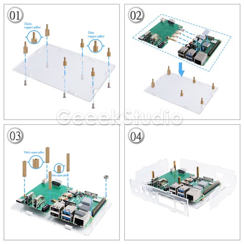 New Acrylic case Raspberry Pi set-top box kit for Raspberry Pi4B extension board - Picture 5 of 8