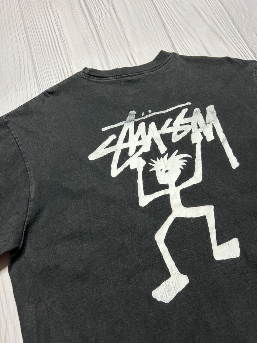 OLD STUSSY Tシャツ　made in USA Stussy Shirt Vintage 90s Green Box Logo USA Made Skate