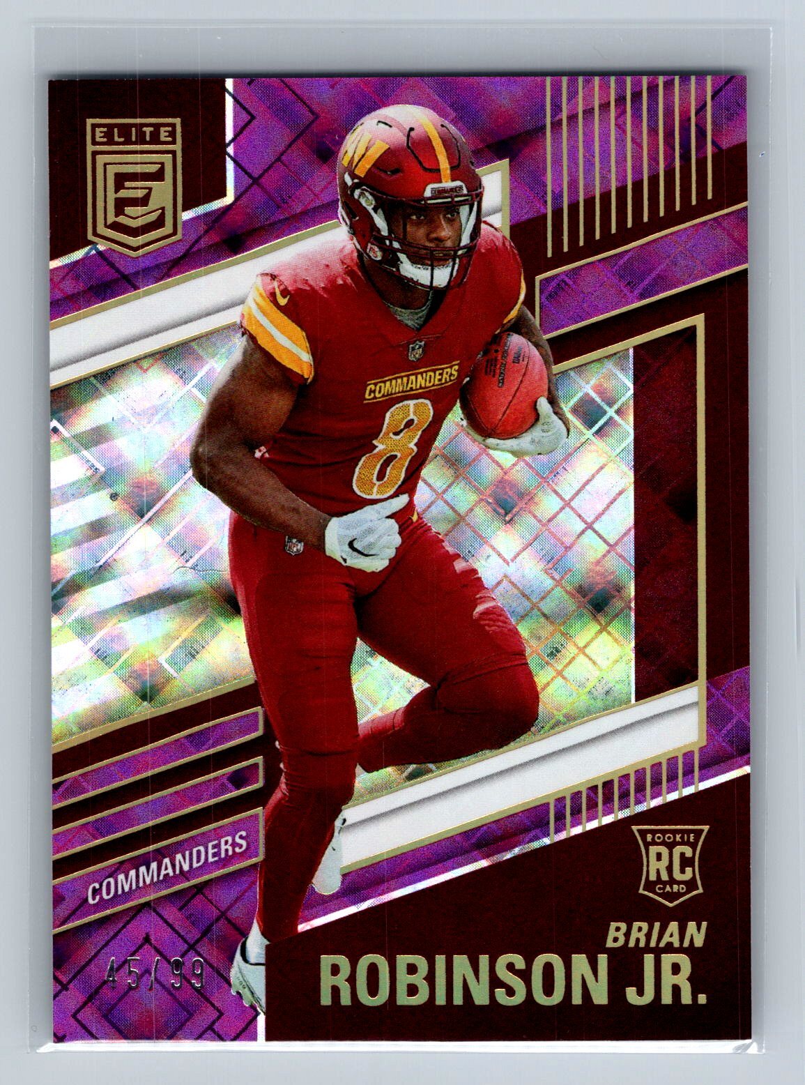 2022 Donruss Elite Brian Robinson Jr. Purple #112 #/99 Washington Commanders