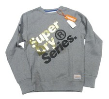 Superdry Men's Blizzard Grey Marl Logo Series Fleece Pullover Sweatshirt